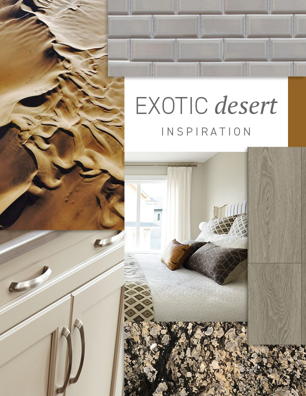 Exotic Desert interior selections colour package mood board