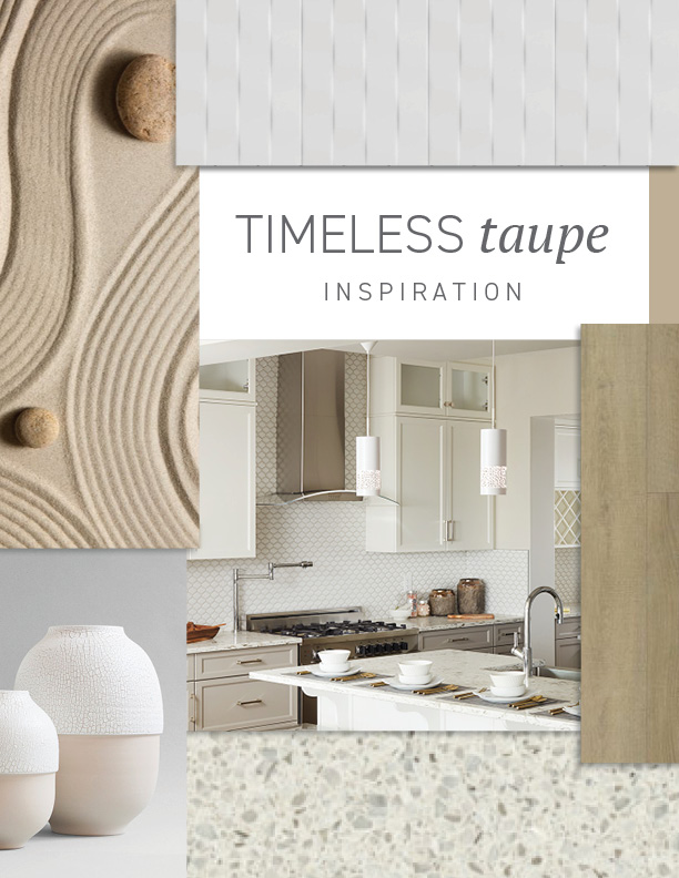 Timeless Taupe interior selections colour package mood board